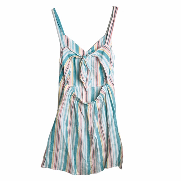 Promesa Multi Color Striped Mini Dress L - Picture 3 of 7